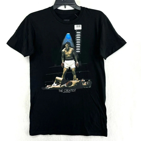 Muhammad Ali All Over Again Shirt Mens S Black Graphic Print American Classics - Picture 1 of 11
